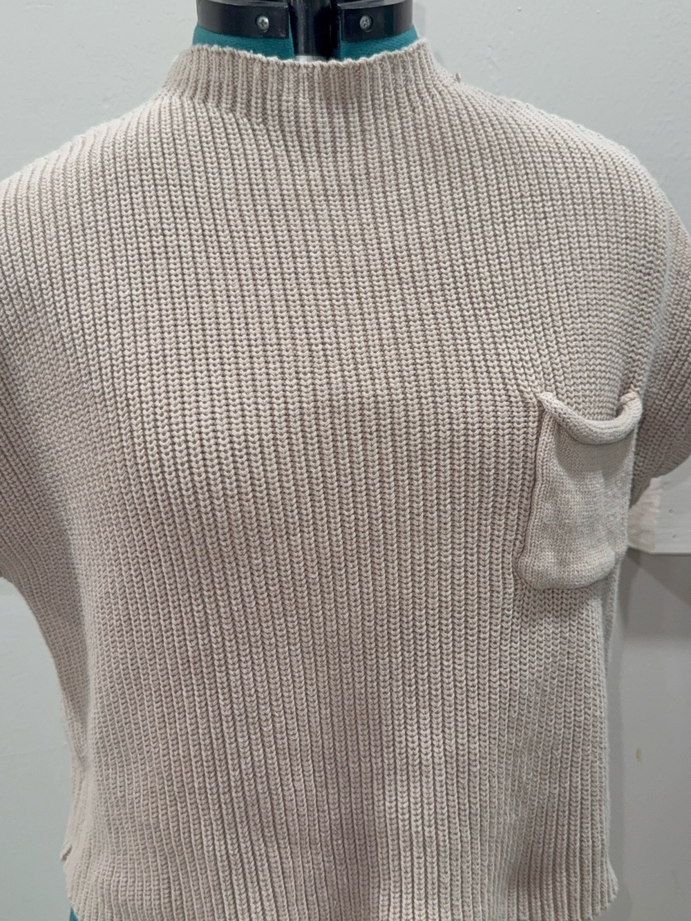 Zenana Outfitters Men's Crewneck Sweater in Light Beige
